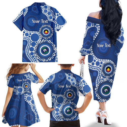 Kangaroos NAIDOC 2026 Personalised Family Matching Off The Shoulder Long Sleeve Dress and Hawaiian Shirt 50 Years of Deadly Aboriginal Art