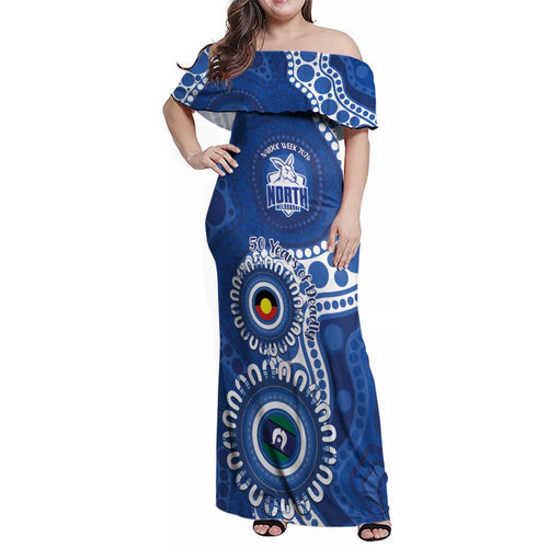 Kangaroos NAIDOC 2026 Personalised Family Matching Off Shoulder Maxi Dress and Hawaiian Shirt 50 Years of Deadly Aboriginal Art