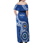 Kangaroos NAIDOC 2026 Personalised Family Matching Off Shoulder Maxi Dress and Hawaiian Shirt 50 Years of Deadly Aboriginal Art