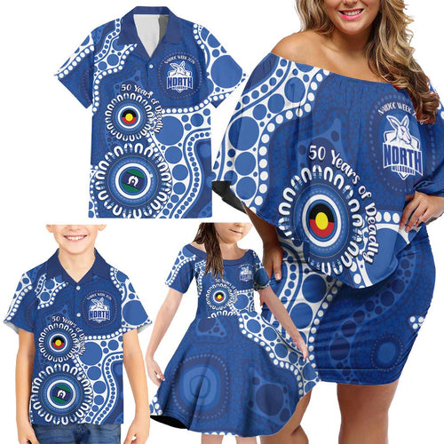 Kangaroos NAIDOC 2026 Personalised Family Matching Off Shoulder Short Dress and Hawaiian Shirt 50 Years of Deadly Aboriginal Art