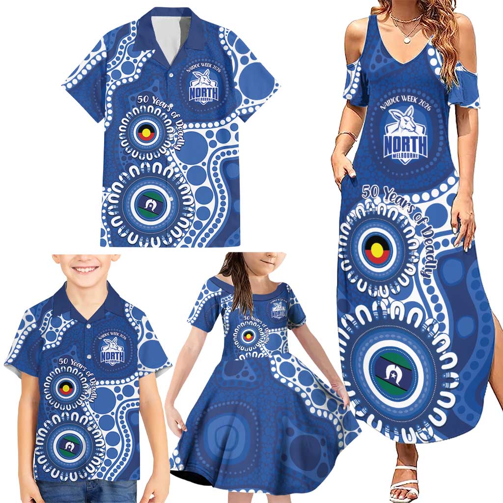 Kangaroos NAIDOC 2026 Personalised Family Matching Summer Maxi Dress and Hawaiian Shirt 50 Years of Deadly Aboriginal Art