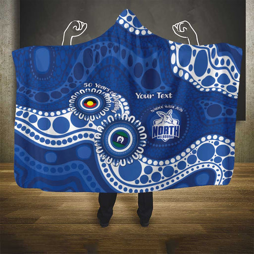 Kangaroos NAIDOC 2026 Personalised Hooded Blanket 50 Years of Deadly Aboriginal Art