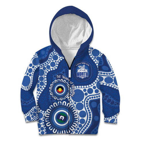 Kangaroos NAIDOC 2026 Personalised Kid Hoodie 50 Years of Deadly Aboriginal Art