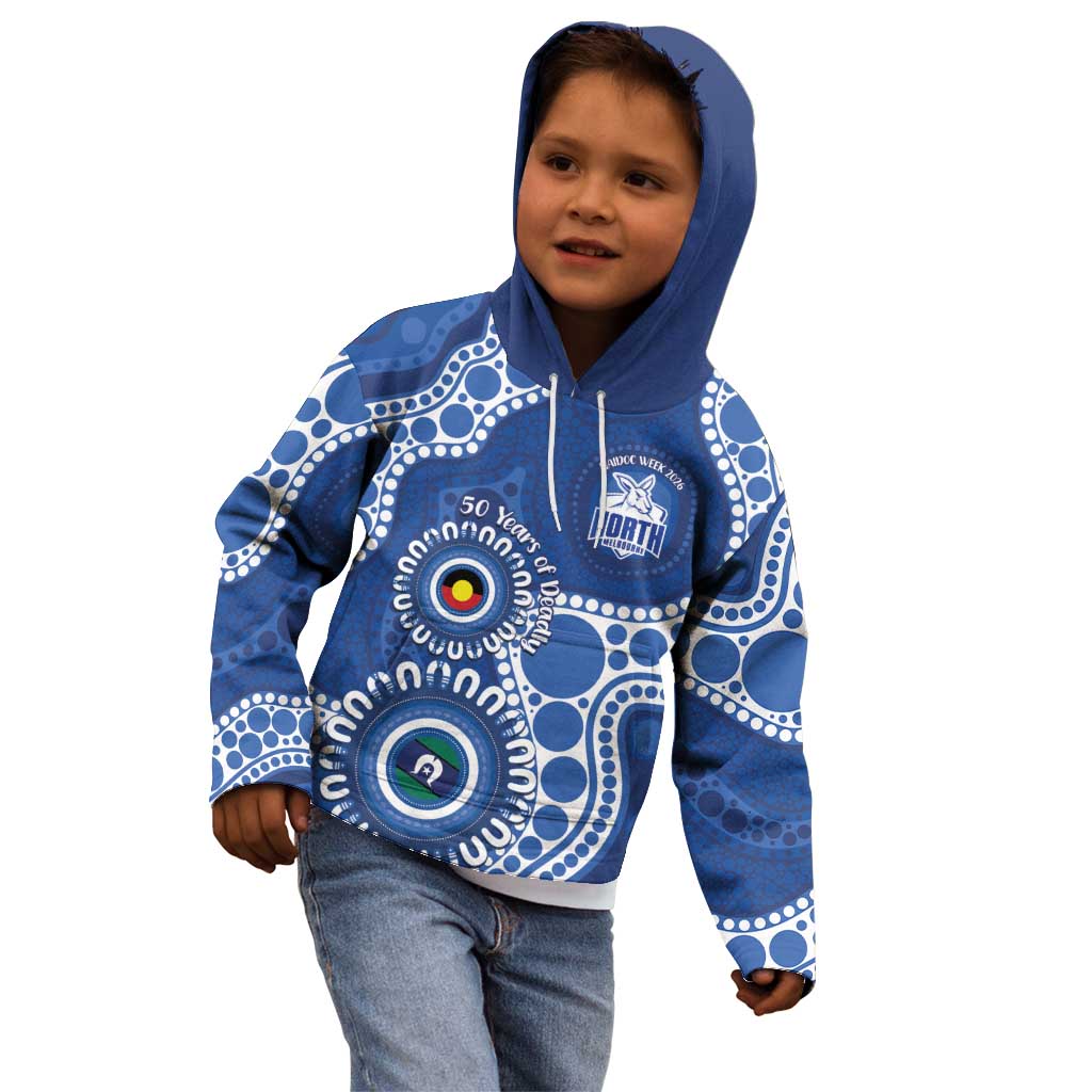Kangaroos NAIDOC 2026 Personalised Kid Hoodie 50 Years of Deadly Aboriginal Art