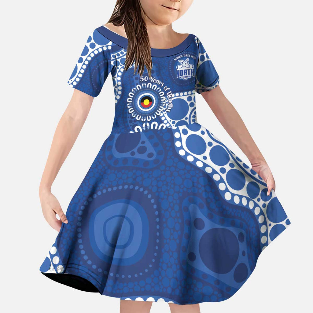 Kangaroos NAIDOC 2026 Personalised Kid Short Sleeve Dress 50 Years of Deadly Aboriginal Art