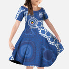 Kangaroos NAIDOC 2026 Personalised Kid Short Sleeve Dress 50 Years of Deadly Aboriginal Art