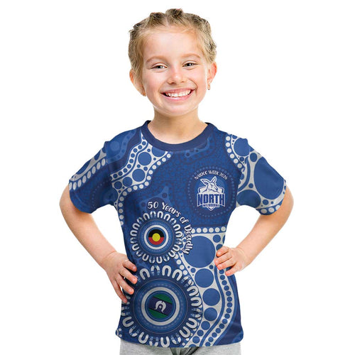 Kangaroos NAIDOC 2026 Personalised Kid T Shirt 50 Years of Deadly Aboriginal Art