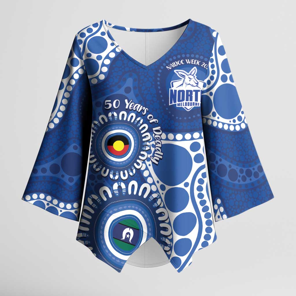 Kangaroos NAIDOC 2026 Personalised Kimono Sleeve Blouse 50 Years of Deadly Aboriginal Art