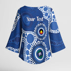 Kangaroos NAIDOC 2026 Personalised Kimono Sleeve Blouse 50 Years of Deadly Aboriginal Art