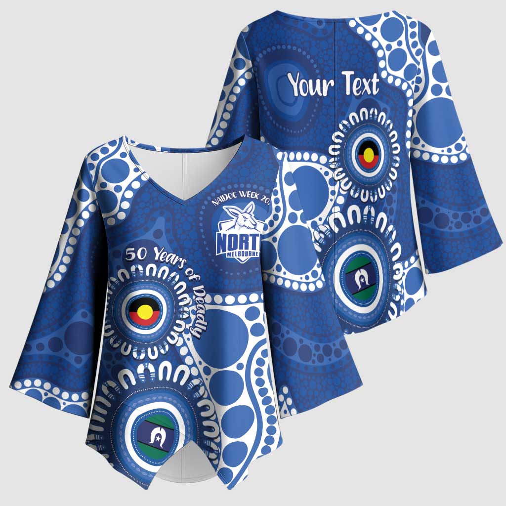 Kangaroos NAIDOC 2026 Personalised Kimono Sleeve Blouse 50 Years of Deadly Aboriginal Art