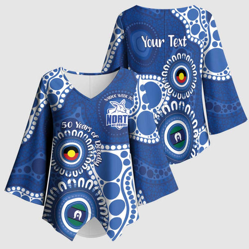 Kangaroos NAIDOC 2026 Personalised Kimono Sleeve Blouse 50 Years of Deadly Aboriginal Art