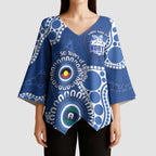 Kangaroos NAIDOC 2026 Personalised Kimono Sleeve Blouse 50 Years of Deadly Aboriginal Art