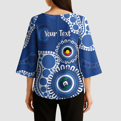 Kangaroos NAIDOC 2026 Personalised Kimono Sleeve Blouse 50 Years of Deadly Aboriginal Art