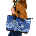 Kangaroos NAIDOC 2026 Personalised Leather Tote Bag 50 Years of Deadly Aboriginal Art