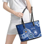 Kangaroos NAIDOC 2026 Personalised Leather Tote Bag 50 Years of Deadly Aboriginal Art