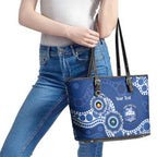 Kangaroos NAIDOC 2026 Personalised Leather Tote Bag 50 Years of Deadly Aboriginal Art
