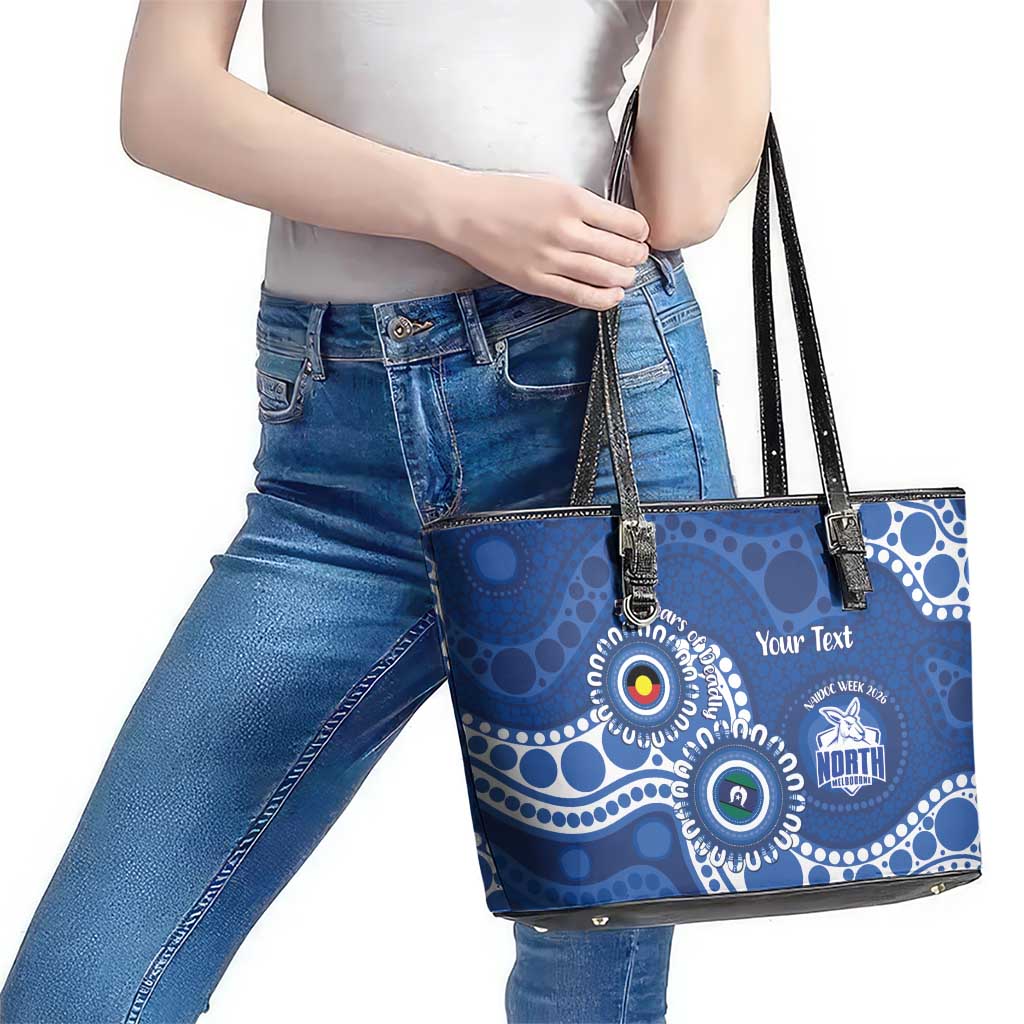 Kangaroos NAIDOC 2026 Personalised Leather Tote Bag 50 Years of Deadly Aboriginal Art