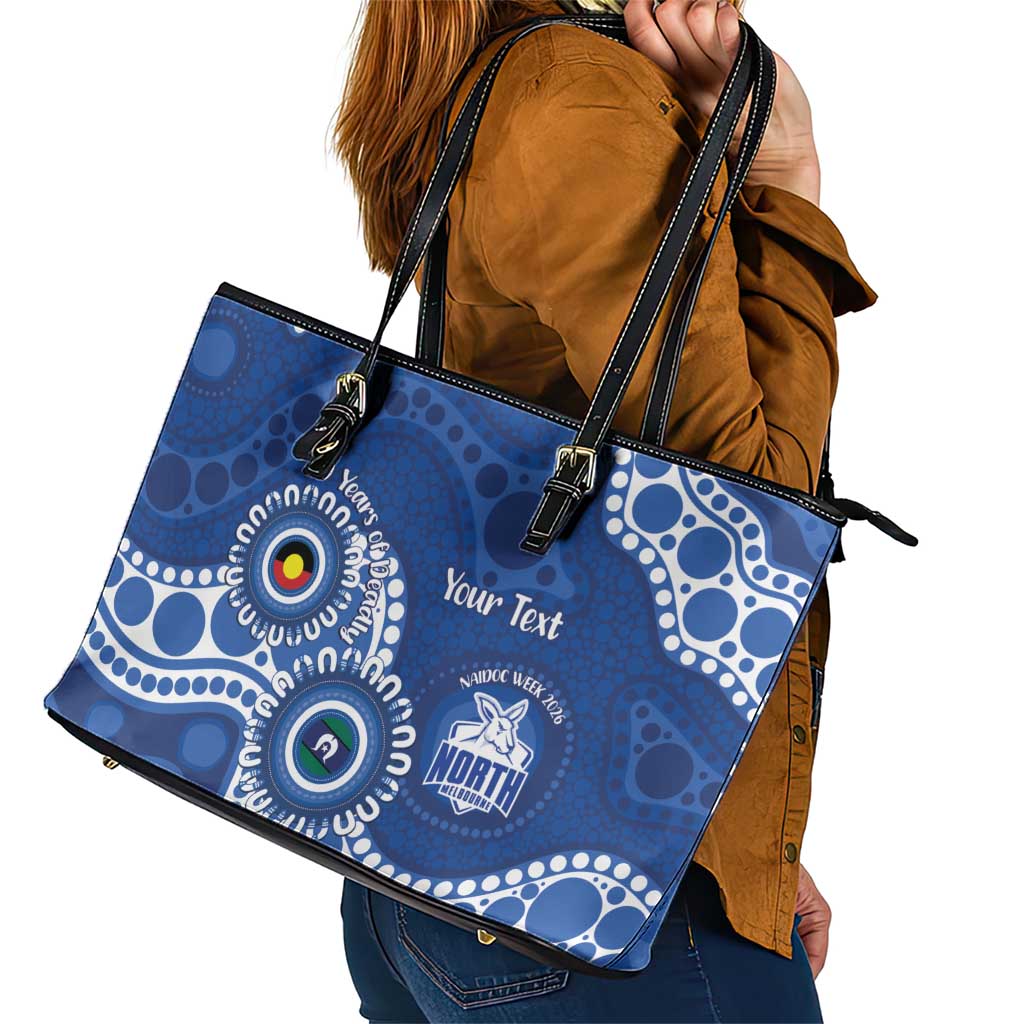 Kangaroos NAIDOC 2026 Personalised Leather Tote Bag 50 Years of Deadly Aboriginal Art