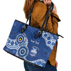 Kangaroos NAIDOC 2026 Personalised Leather Tote Bag 50 Years of Deadly Aboriginal Art