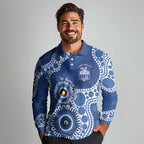 Kangaroos NAIDOC 2026 Personalised Long Sleeve Polo Shirt 50 Years of Deadly Aboriginal Art