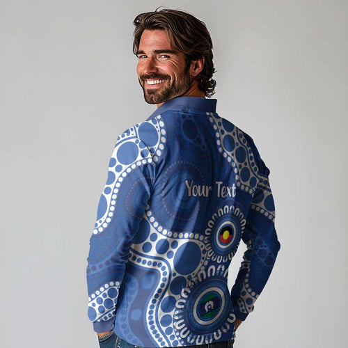 Kangaroos NAIDOC 2026 Personalised Long Sleeve Polo Shirt 50 Years of Deadly Aboriginal Art