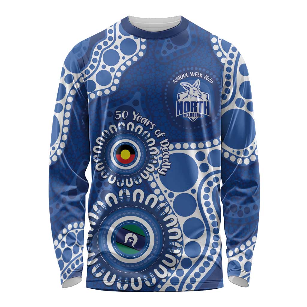 Kangaroos NAIDOC 2026 Personalised Long Sleeve Shirt 50 Years of Deadly Aboriginal Art