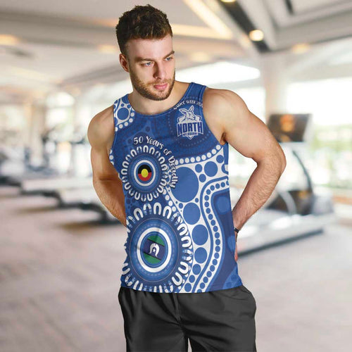 Kangaroos NAIDOC 2026 Personalised Men Tank Top 50 Years of Deadly Aboriginal Art
