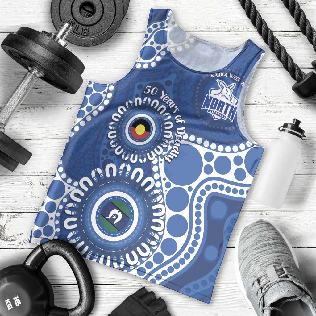 Kangaroos NAIDOC 2026 Personalised Men Tank Top 50 Years of Deadly Aboriginal Art