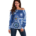 Kangaroos NAIDOC 2026 Personalised Off Shoulder Sweater 50 Years of Deadly Aboriginal Art