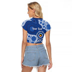 Kangaroos NAIDOC 2026 Personalised Raglan Cropped T Shirt 50 Years of Deadly Aboriginal Art