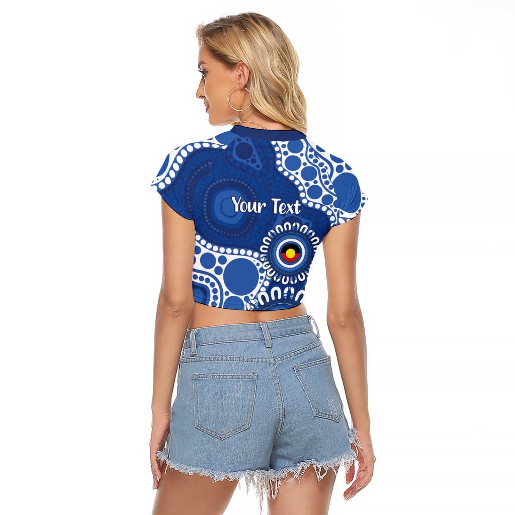 Kangaroos NAIDOC 2026 Personalised Raglan Cropped T Shirt 50 Years of Deadly Aboriginal Art