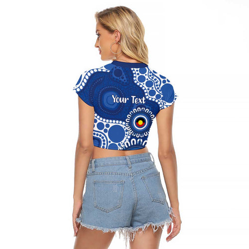 Kangaroos NAIDOC 2026 Personalised Raglan Cropped T Shirt 50 Years of Deadly Aboriginal Art