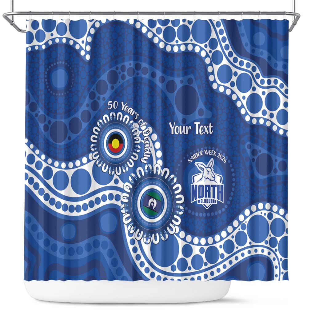 Kangaroos NAIDOC 2026 Personalised Shower Curtain 50 Years of Deadly Aboriginal Art