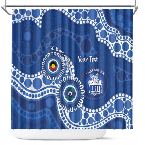 Kangaroos NAIDOC 2026 Personalised Shower Curtain 50 Years of Deadly Aboriginal Art