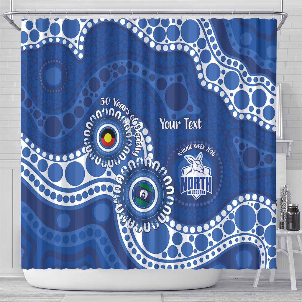 Kangaroos NAIDOC 2026 Personalised Shower Curtain 50 Years of Deadly Aboriginal Art