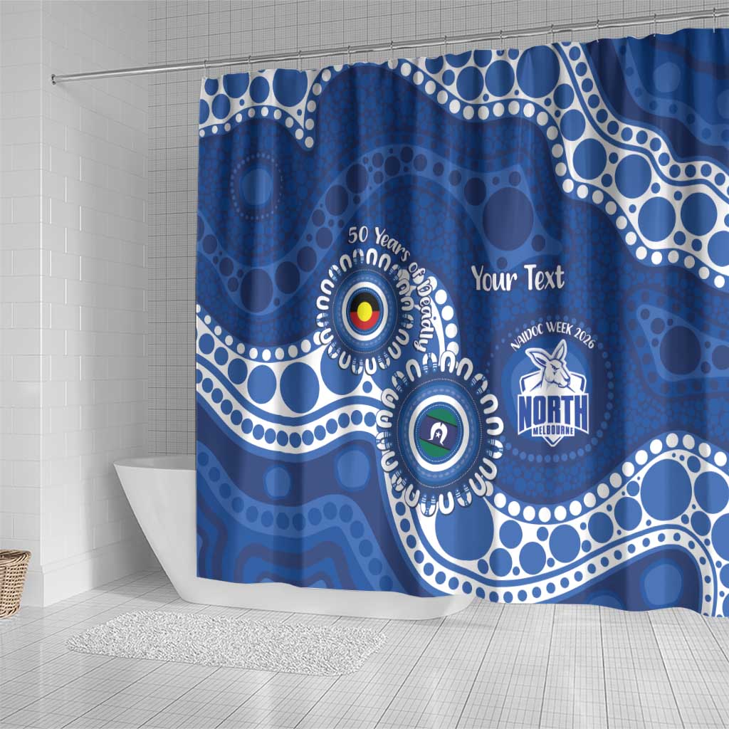 Kangaroos NAIDOC 2026 Personalised Shower Curtain 50 Years of Deadly Aboriginal Art
