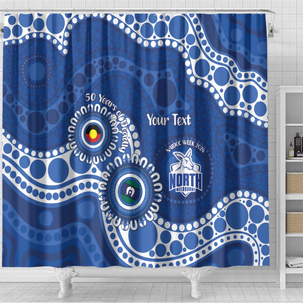 Kangaroos NAIDOC 2026 Personalised Shower Curtain 50 Years of Deadly Aboriginal Art