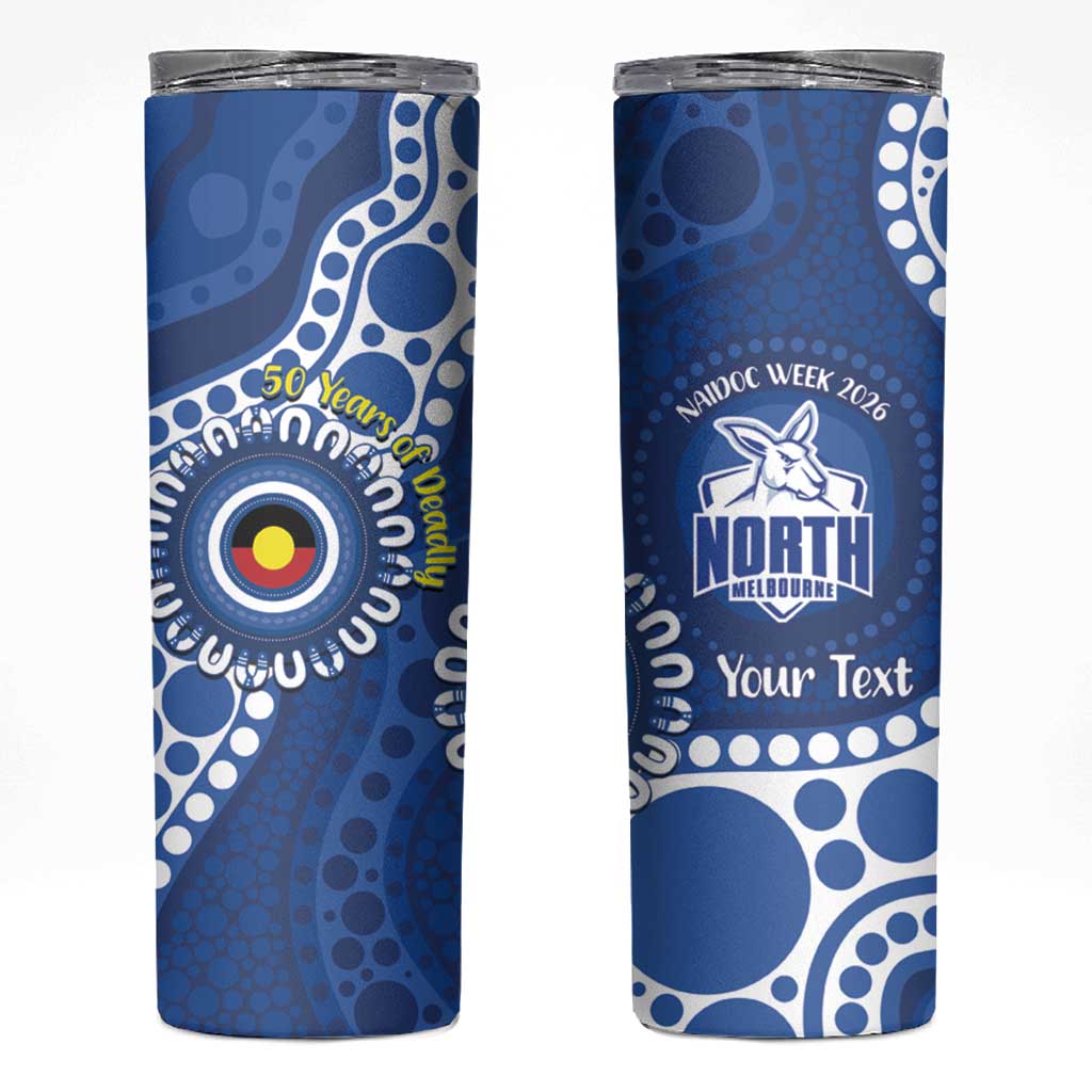 Kangaroos NAIDOC 2026 Personalised Skinny Tumbler 50 Years of Deadly Aboriginal Art