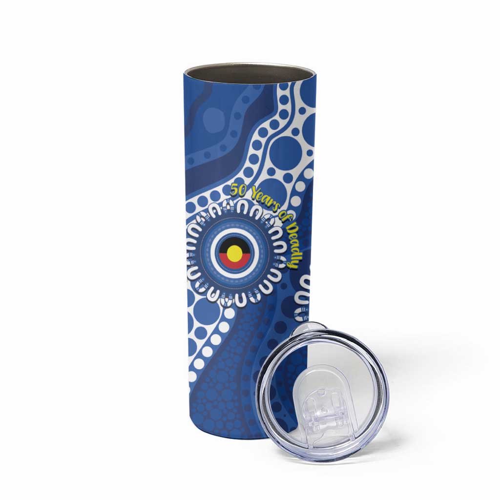 Kangaroos NAIDOC 2026 Personalised Skinny Tumbler 50 Years of Deadly Aboriginal Art