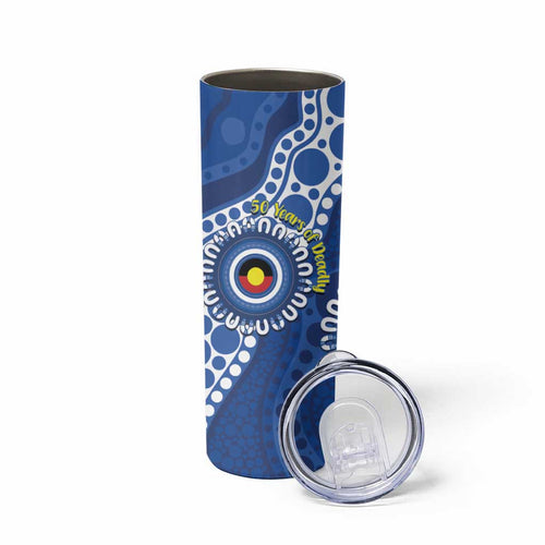 Kangaroos NAIDOC 2026 Personalised Skinny Tumbler 50 Years of Deadly Aboriginal Art