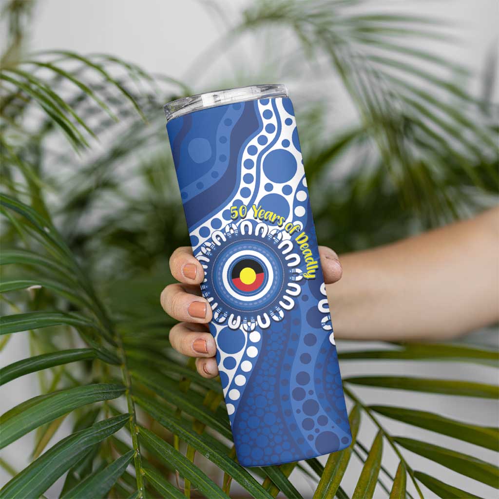 Kangaroos NAIDOC 2026 Personalised Skinny Tumbler 50 Years of Deadly Aboriginal Art