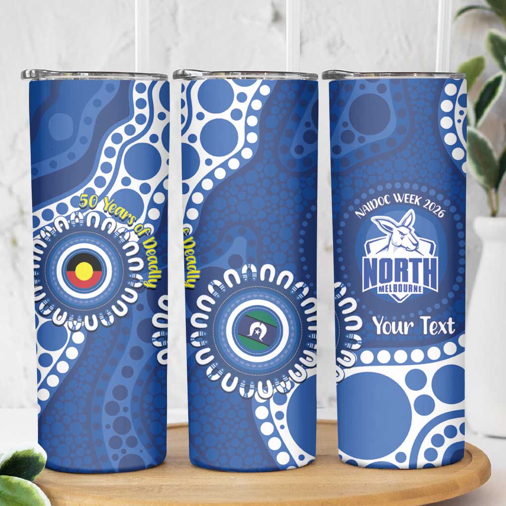 Kangaroos NAIDOC 2026 Personalised Skinny Tumbler 50 Years of Deadly Aboriginal Art
