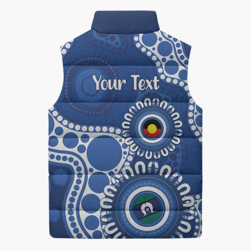 Kangaroos NAIDOC 2026 Personalised Sleeveless Puffer Jacket 50 Years of Deadly Aboriginal Art