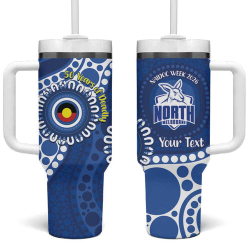 Kangaroos NAIDOC 2026 Personalised Tumbler With Handle 50 Years of Deadly Aboriginal Art