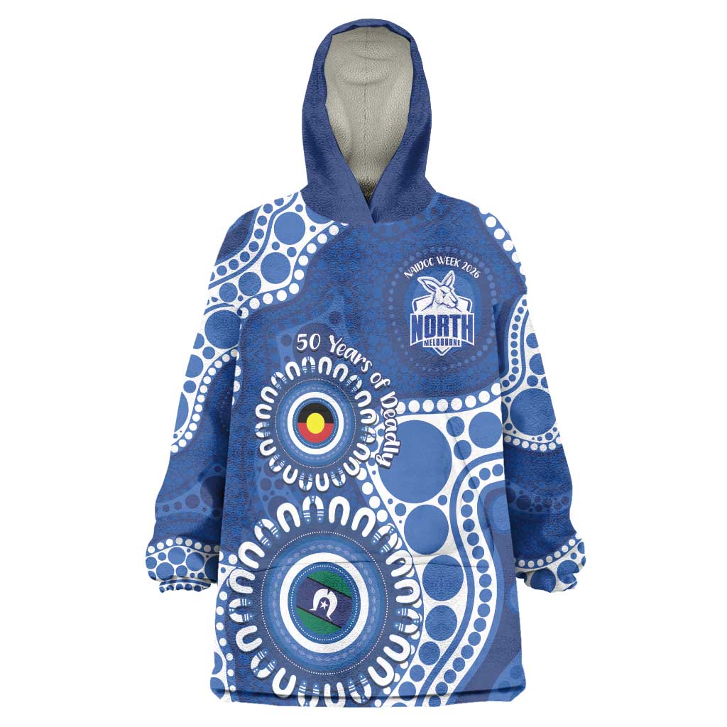 Kangaroos NAIDOC 2026 Personalised Wearable Blanket Hoodie 50 Years of Deadly Aboriginal Art