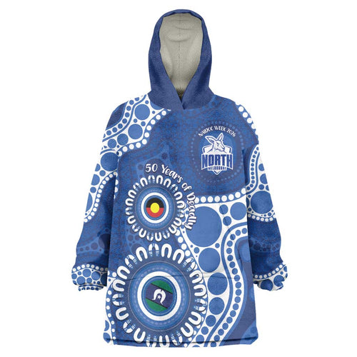 Kangaroos NAIDOC 2026 Personalised Wearable Blanket Hoodie 50 Years of Deadly Aboriginal Art