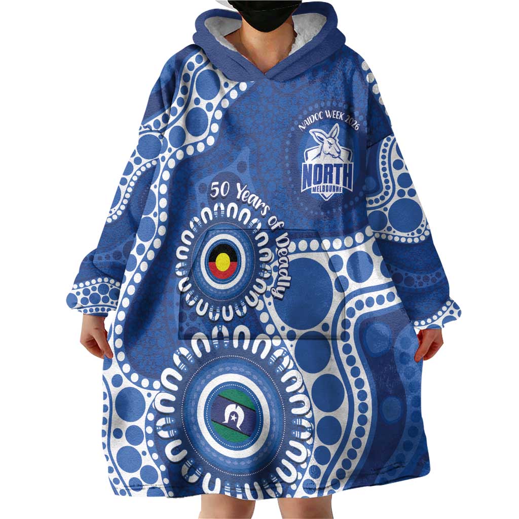 Kangaroos NAIDOC 2026 Personalised Wearable Blanket Hoodie 50 Years of Deadly Aboriginal Art