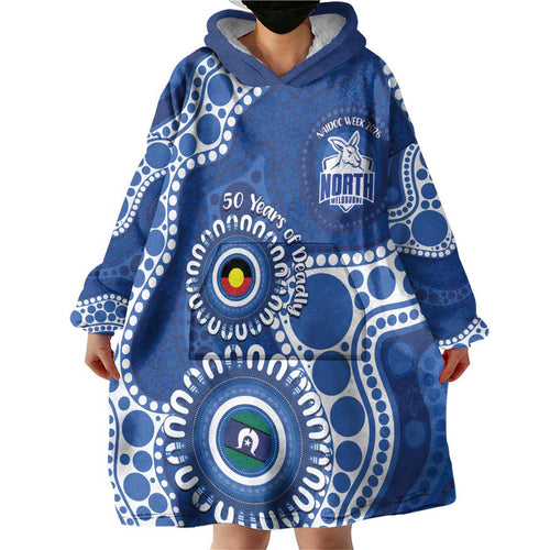 Kangaroos NAIDOC 2026 Personalised Wearable Blanket Hoodie 50 Years of Deadly Aboriginal Art