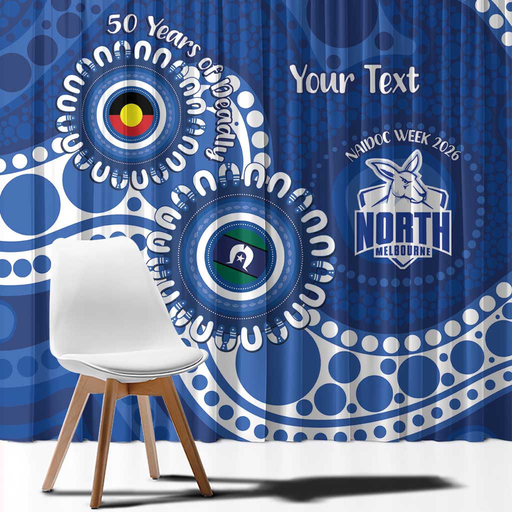 Kangaroos NAIDOC 2026 Personalised Window Curtain 50 Years of Deadly Aboriginal Art