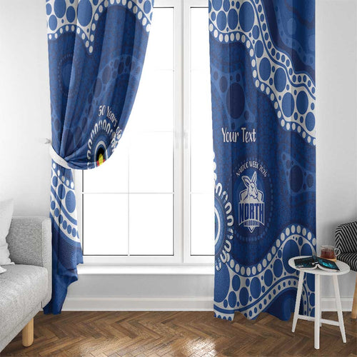 Kangaroos NAIDOC 2026 Personalised Window Curtain 50 Years of Deadly Aboriginal Art